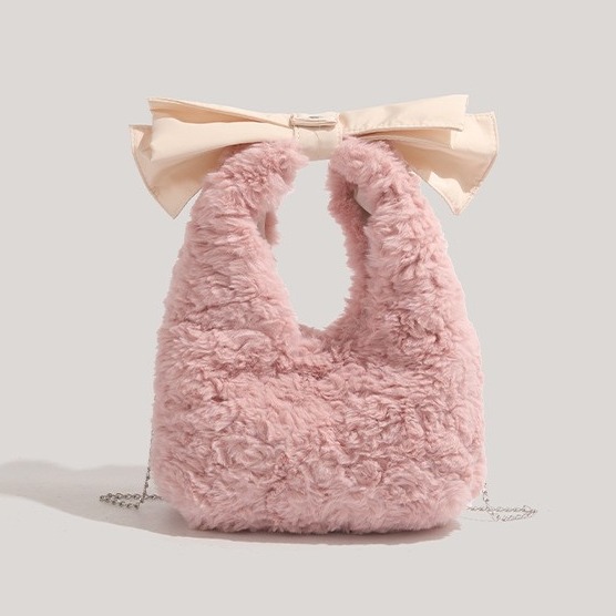Women Bags Wholesale - حقيبة يد مخملية بفيونكة، إصدار جديد