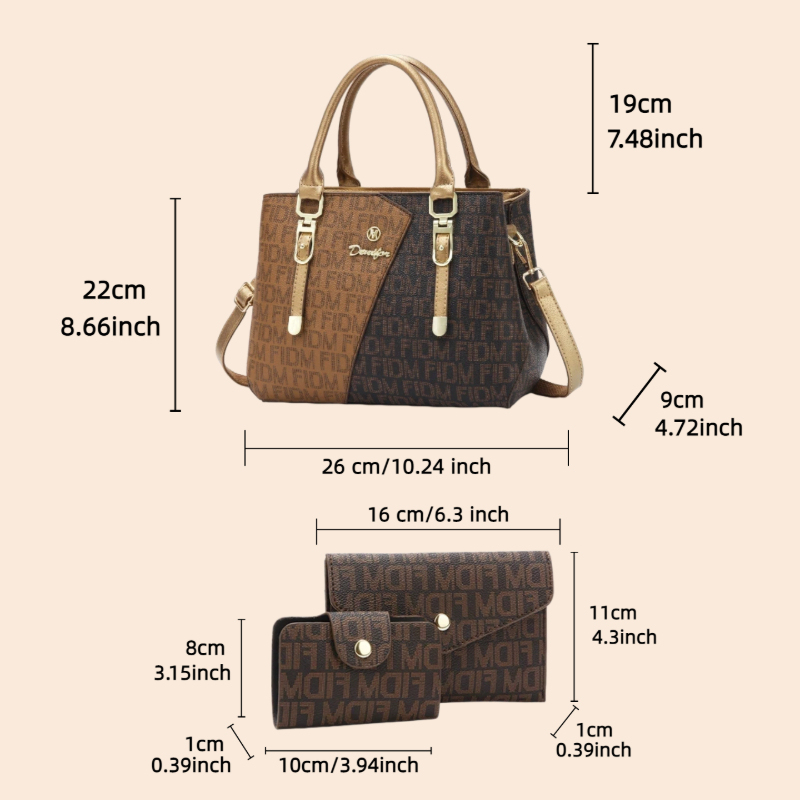 مجموعة حقائب نسائية من 3 قطع،  - مراجعة Women Bags Luxury وسعره